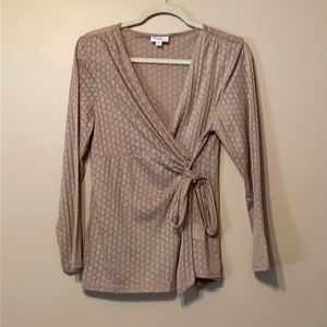 Millers Tie Front Beige Shirt, 16